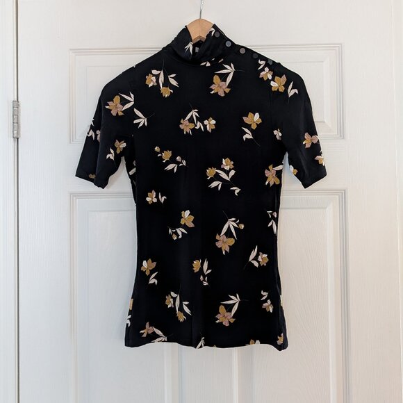 RW&CO mock neck floral top black size small - Picture 2 of 12